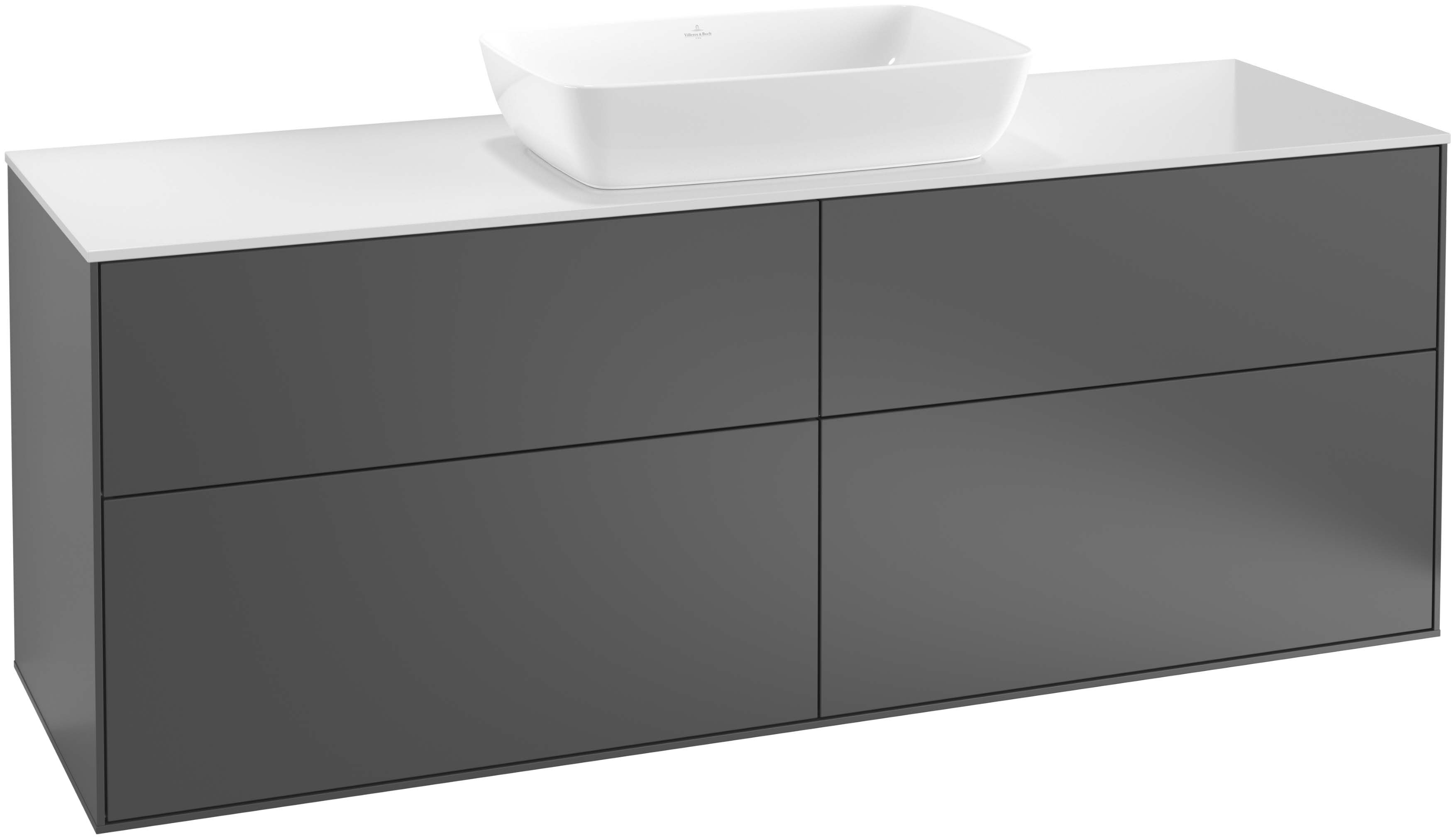 Villeroy und Boch Finion Waschtischunterschrank G85200GM 160x60,3cm, Emotion, Abdeckplatte black matt, Olive Matt Lacquer