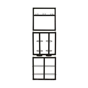 SIT Möbel Wandregal-Set   3-teilig   Halterung für 4 Flaschen und 6 Gläser   Metall   Serie THIS & THAT   antikschwarz