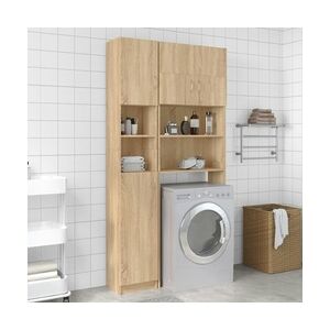 vidaXL Badezimmerschrank Sonoma-Eiche 32x25,5x190 cm Holzwerkstoff