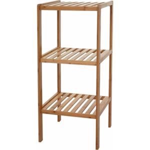 Neuwertig] Badregal HHG 550, Badezimmer Badschrank Standregal, Bambus 80x34x33cm - brown