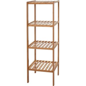 HHG - Badregal 550, Badezimmer Badschrank Standregal, Bambus 110x34x33cm - brown