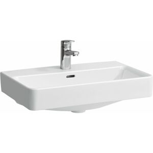 Pro s Waschtisch-Schale, 1 Hahnloch, mit Überlauf, 600x380mm, us. geschliffen, H812953, Farbe: Weiß mit lcc Active - H812953A001041 - Laufen