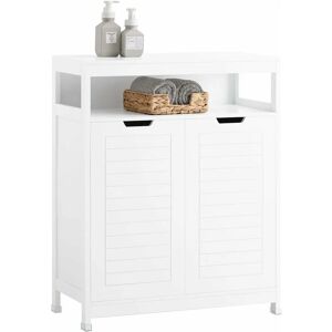 BZR121-W Badkommode und Türen Midischrank Kommode Badschrank Badmöbel Sideboard Flurschrank Weiß bht ca. 70x90x35cm - Sobuy