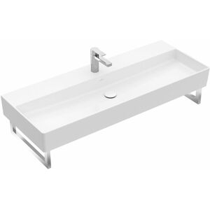 Villeroy & Boch Villeroy&boch - Memento 2.0 Wandwaschbecken, 1200 x 470 mm, 1 Hahnloch, mit Überlauf, ungeschliffen, 4A22C5, Farbe: weiß-alpin - 4A22C501