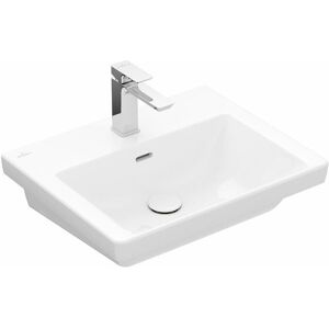 Villeroy & Boch Subway 3.0 Schrankwaschtisch, 550 x 440 mm, ohne Hahnloch, ohne Überlauf, ungeschliffen, 4A70F6, Farbe: Stone White, Ceramic Plus - 4A70F6RW