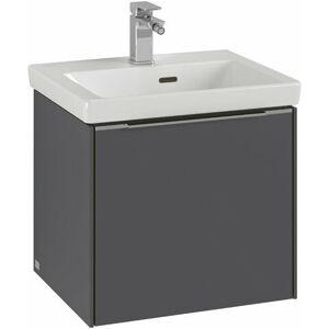 Villeroy & Boch Villeroy&boch - Subway 3.0, 473x432x391,5 mm,Waschbeckenunterschrank, 1 Auszug, C58002, Farbe: Front/Korpus: Graphite, Griff: Aluminium glänzend