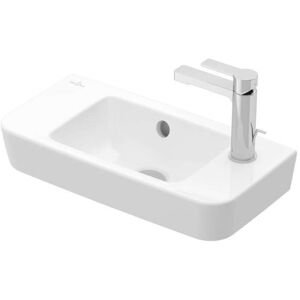 Villeroy & Boch O.novo - Handwaschbecken Compact 500x250 mm, mit Überlauf, 1 Hahnloch rechts, CeramicPlus, Alpinweiß 4342R5R1 - Villeroy&boch