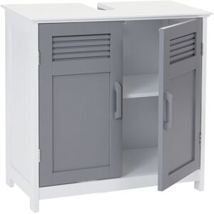 Waschbeckenunterschrank HHG 146, Badschrank 60x60x30cm grau - grey