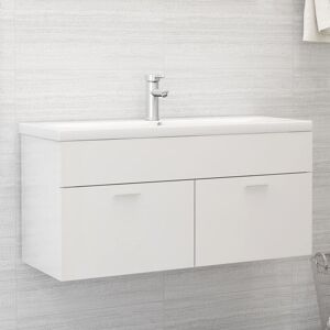 BONNEVIE Waschbeckenunterschrank,Waschtischunterschrank Hochglanz-Weiß 100x38,5x46 cm vidaXL