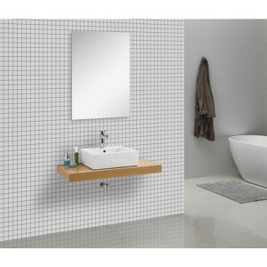 GLASDEALS Waschtischkonsole cadena 100 x 50 cm, Echtholz (Eiche) - Eiche