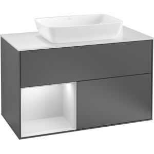 Villeroy & Boch Waschtischunterschrank „Finion“ für Schrankwaschtisch 100 × 60,3 × 50,1 cm 2 Schubladen, für Waschtischposition mittig, inkl. Beleuchtung in mittig