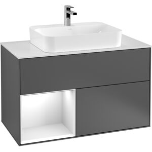 Villeroy & Boch Waschtischunterschrank „Finion“ für Schrankwaschtisch 100 × 60,3 × 50,1 cm 2 Schubladen, für Waschtischposition mittig, inkl. Beleuchtung in mittig