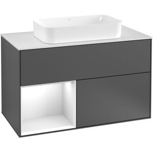 Villeroy & Boch Waschtischunterschrank „Finion“ für Schrankwaschtisch 100 × 60,3 × 50,1 cm 2 Schubladen, für Waschtischposition mittig, inkl. Beleuchtung in mittig