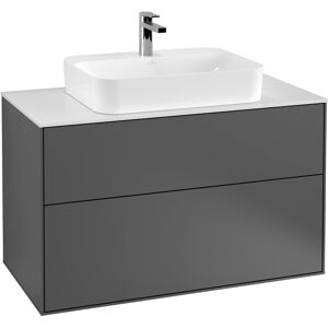 Villeroy & Boch Waschtischunterschrank „Finion“ für Schrankwaschtisch 100 × 60,3 × 50,1 cm 2 Schubladen, für Waschtischposition mittig, inkl. Beleuchtung in mittig