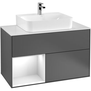 Villeroy & Boch Waschtischunterschrank „Finion“ für Schrankwaschtisch 100 × 60,3 × 50,1 cm 2 Schubladen, für Waschtischposition mittig, inkl. Beleuchtung in mittig