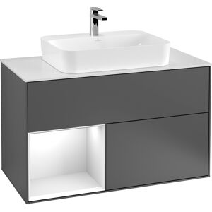 Villeroy & Boch Waschtischunterschrank „Finion“ für Schrankwaschtisch 100 × 60,3 × 50,1 cm 2 Schubladen, für Waschtischposition mittig, inkl. Beleuchtung in mittig