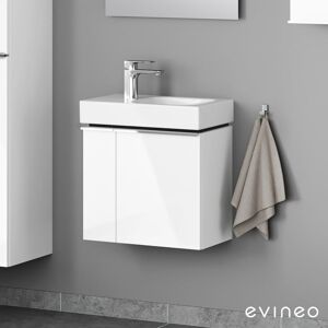 evineo ineo4 Unterschrank B: 52 cm, 2 Türen rechts, mit Griff, für Geberit iCon Handwaschbecken,, BE0218WH,