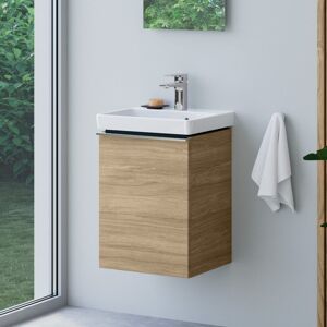 evineo ineo4 Unterschrank B: 43 cm, 1 Tür rechts, mit Griff, für Villeroy & Boch Avento Handwaschbecken,, BE0803OA,