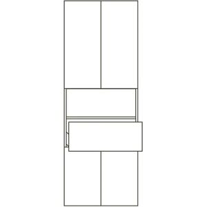 Pelipal Cassca Hochschrank 60 x 33 x 168 cm mit 1 offenes Fach, 1 Auszug, 4 Drehtüren, Griff C1, PG2