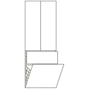 Pelipal Cassca Hochschrank 60 x 33 x 168 cm mit 1 Wäschekippe, 1 Auszug, 2 Drehtüren, Griff C1, PG2