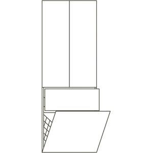 Pelipal Cassca Hochschrank 60 x 33 x 168 cm mit 1 Wäschekippe, 1 Auszug, 2 Drehtüren, Griff N1, PG2