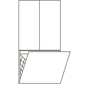 Pelipal Cassca Midischrank 60 x 33 x 121 cm mit 1 Wäschekippe, 2 Drehtüren, Griff C1, PG2