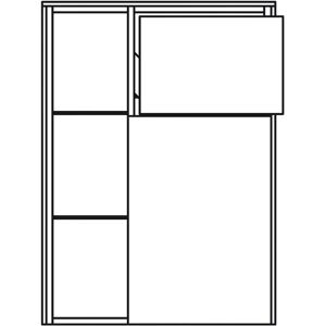 Pelipal Serie 6010 (Solitaire) Highboard 57 x 33 x 79 cm mit 1 Auszug, 1 Tür und offenem Regal, Türanschlag rechts