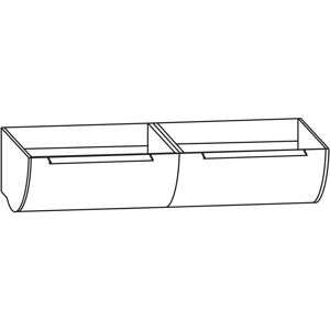 Puris Rounds Waschtischunterschrank für Doppel-Möbelwaschtisch 142 cm mit 2 Auszügen, Griff 338, mit LED-Beleuchtung