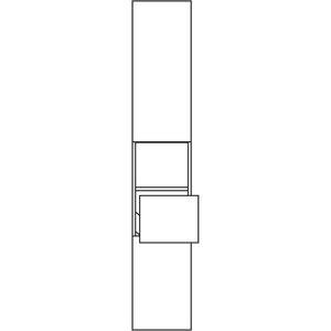 Pelipal Hochschrank 45 x 33 x 168 cm mit 1 offenes Fach, 1 Auszug, 2 Drehtüren, Anschlag rechts, Griff W2, PG1