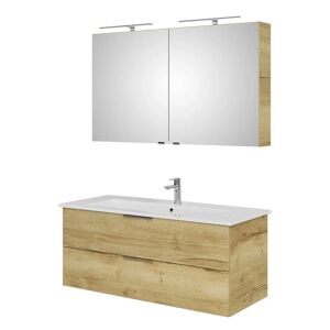 Steinkamp Living 2.0 / Villeroy & Boch Venticello CeramicPlus Badmöbel Set 120 cm mit Spiegelschrank, 2 Drehtüren