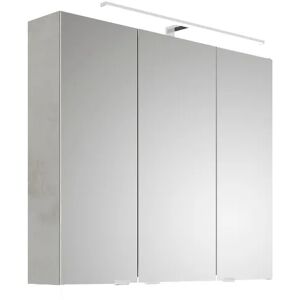 Steinkamp Living 2.0 Spiegelschrank 80 cm mit 3 Drehtüren, inkl. LED-Aufsatzleuchte