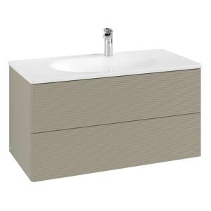 Villeroy & Boch Antao Waschbeckenunterschrank, 98,8 x 50,4 cm, 2 Auszüge, Fronten mit Struktur