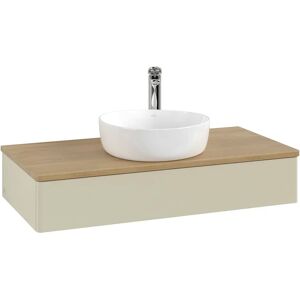 Villeroy & Boch Antao Waschbeckenunterschrank, 100 x 19 cm, 1 Auszug, Front ohne Struktur, mit Hahnloch