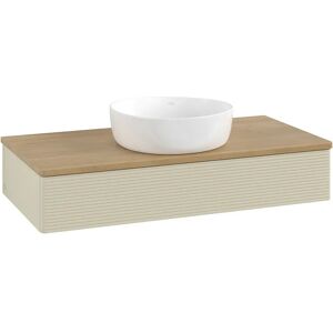 Villeroy & Boch Antao Waschbeckenunterschrank, 100 x 19 cm, 1 Auszug, Front mit Struktur, ohne Hahnloch