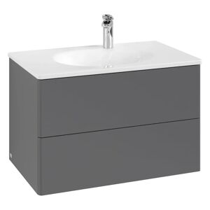 Villeroy & Boch Antao Waschbeckenunterschrank, 78,8 x 50,4 cm, 2 Auszüge, Fronten ohne Struktur, mit LED-Licht