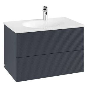 Villeroy & Boch Antao Waschbeckenunterschrank, 78,8 x 50,4 cm, 2 Auszüge, Fronten mit Struktur, mit LED-Licht