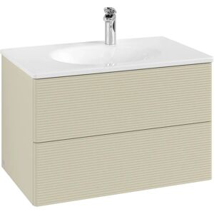 Villeroy & Boch Antao Waschbeckenunterschrank, 78,8 x 50,4 cm, 2 Auszüge, Fronten mit Struktur, mit LED-Licht