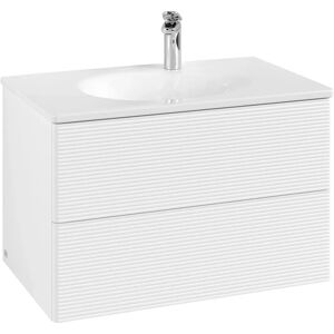 Villeroy & Boch Antao Waschbeckenunterschrank, 78,8 x 50,4 cm, 2 Auszüge, Fronten mit Struktur, mit LED-Licht