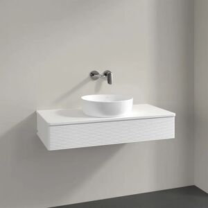 Villeroy & Boch Antao Waschbeckenunterschrank, 100 x 19 cm, 1 Auszug, Front mit Struktur, mit Hahnloch