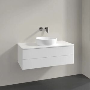 Villeroy & Boch Antao Waschbeckenunterschrank, 100 x 19 cm, 2 Auszüge, Fronten ohne Struktur, mit Hahnloch