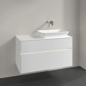 Villeroy & Boch Collaro Waschtischunterschrank 100 x 50 cm, mit 2 Auszügen und LED-Beleuchtung für Venticello Waschtisch