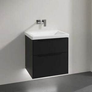 Villeroy & Boch Subway 3.0 Badmöbel-Set 60 cm mit Beleuchtung, Griff volcano black, 2 Auszüge