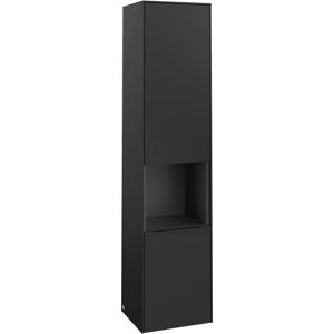 Villeroy & Boch Subway 3.0 Hochschrank, 1 offenes Fach und 2 Türen, Anschlag links, Griff volcano black