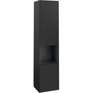 Villeroy & Boch Subway 3.0 Hochschrank, 1 offenes Fach und 2 Türen, Anschlag rechts, Griff volcano black