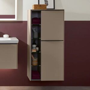 Villeroy & Boch Subway 3.0 Mittelschrank, 1 offenes Fach und 2 Türen, Anschlag rechts, Griffe volcano black