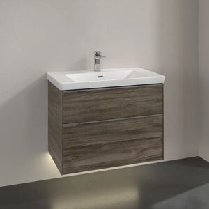 Villeroy & Boch Subway 3.0 Waschtischunterschrank 77,2 cm, 2 Auszüge, Griffe glänzend, mit LED-Licht