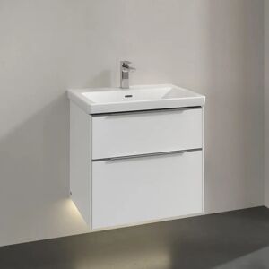 Villeroy & Boch Subway 3.0 Waschtischunterschrank 62,2 cm, 2 Auszüge, Griffe glänzend, mit LED-Licht