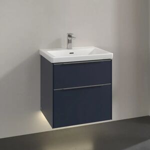 Villeroy & Boch Subway 3.0 Waschtischunterschrank 57,2 cm, 2 Auszüge, Griffe glänzend, mit LED-Licht