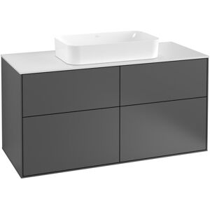 Villeroy und Boch AG Villeroy und Boch Finion Waschtischunterschrank G26100, 1200x603x501mm, mit LED- Beleuchtung, Abdeckplatte White Matt, Farbe: Black Matt Lacquer