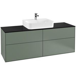 Villeroy und Boch AG Villeroy und Boch Finion Waschtischunterschrank F19200, 1600x603x501mm, Abdeckplatte Black Matt, Farbe: Olive Matt Lacquer